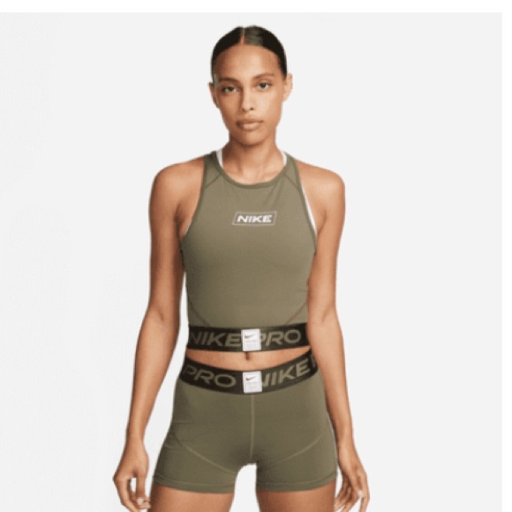 Nike Pro Olive and Gray Athletic Tank
